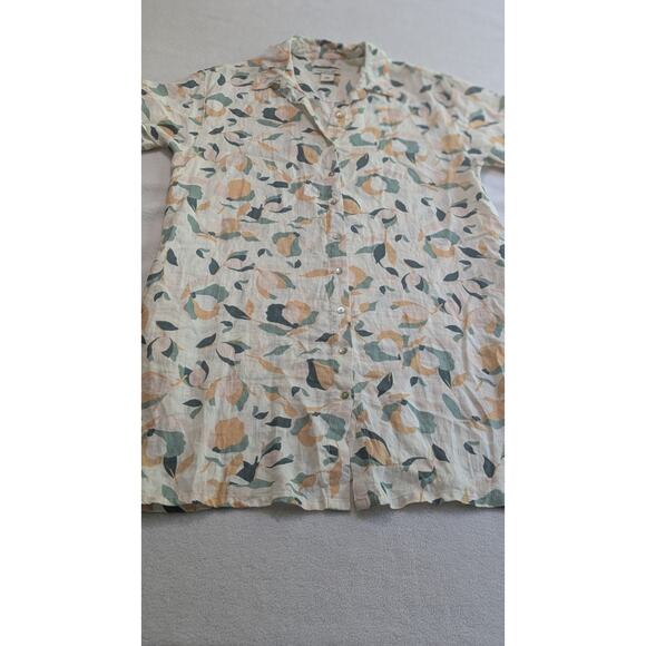 Rachel Zoe 100% Linen Floral Button Up Shirt‎ Dress M Lightweight Resort Beach - Picture 1 of 12
